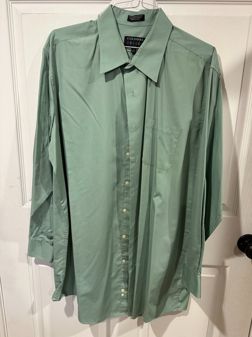 Alexander Julian Colours Men’s Green Button Down Shirt XXL 18.5 35/36 337